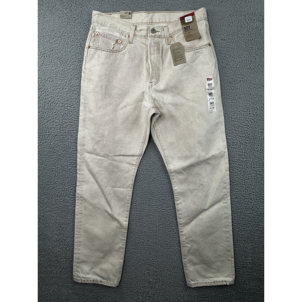 Levi's 501 Straight Leg Jeans in Light Beige Wash
